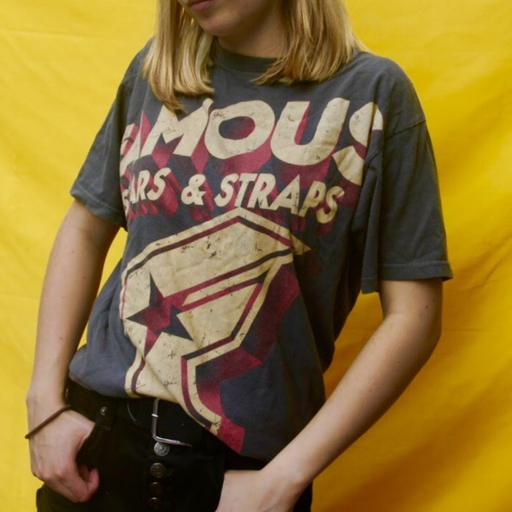 Gray Famous Stars And Straps Tee